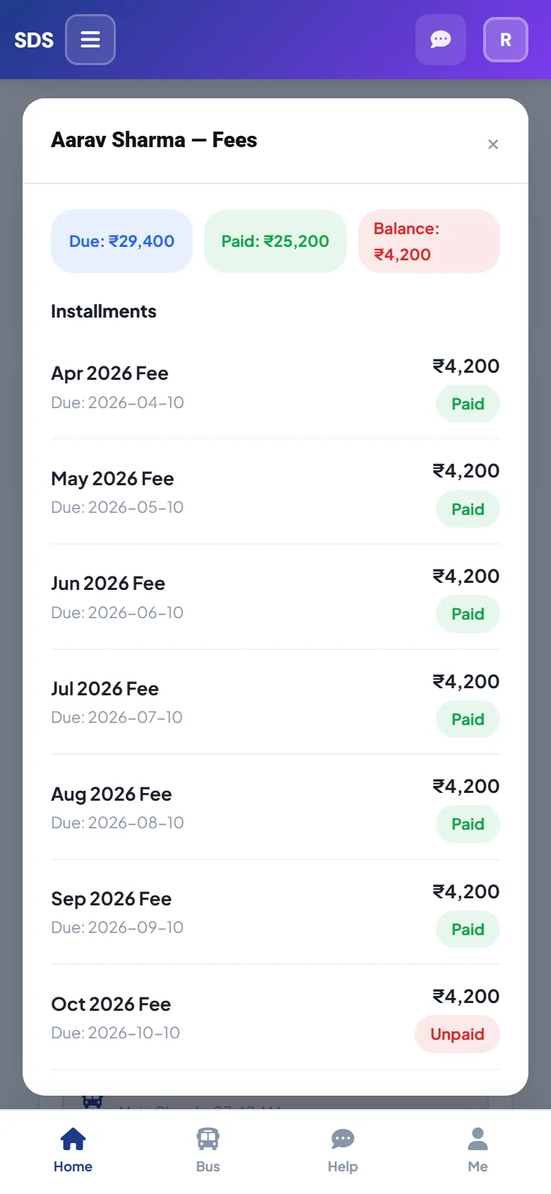 Fees and installments on a phone